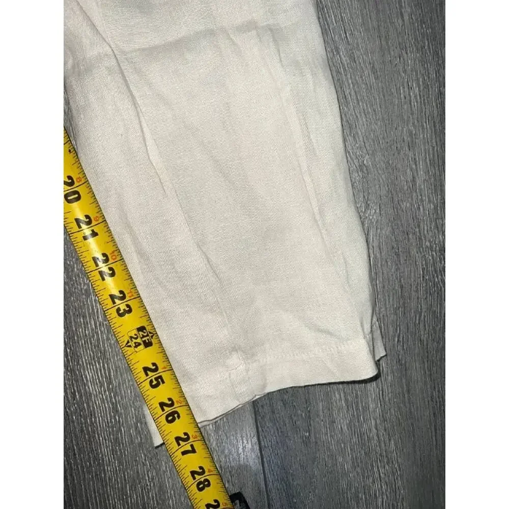 Peter Elliot Pants linen side button White Sz 44 A006993